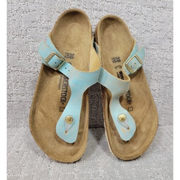 Birkenstock Shoes - BIRKENSTOCK Papillio Gizeh Unisex Adults Size EU 38 L7 M5 Aqua Blue Sandals
